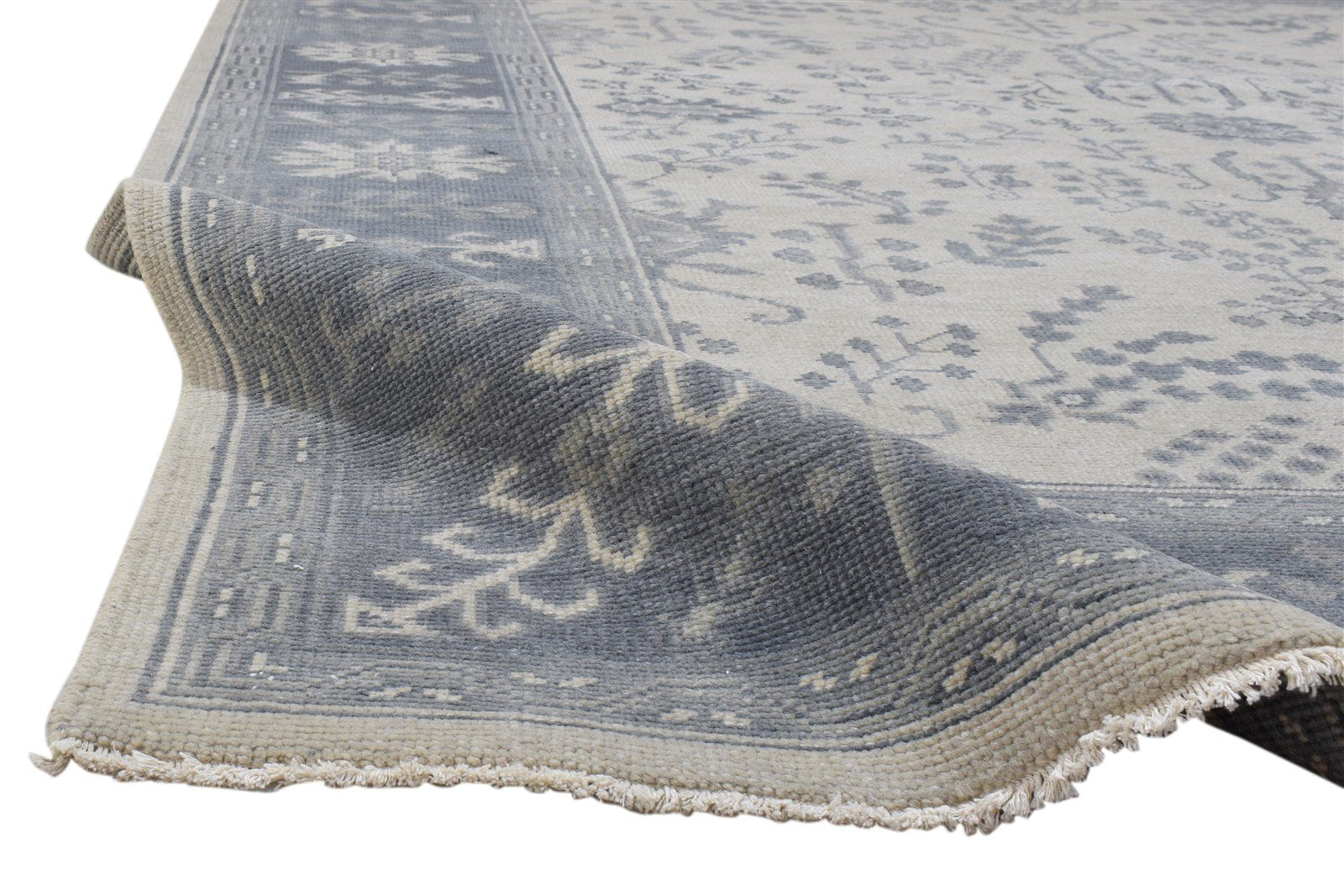 Hand Knotted Sand Wool Rug 8' X 10' Persian Sarouk-Indian Oriental Large Carpet 7860688978069