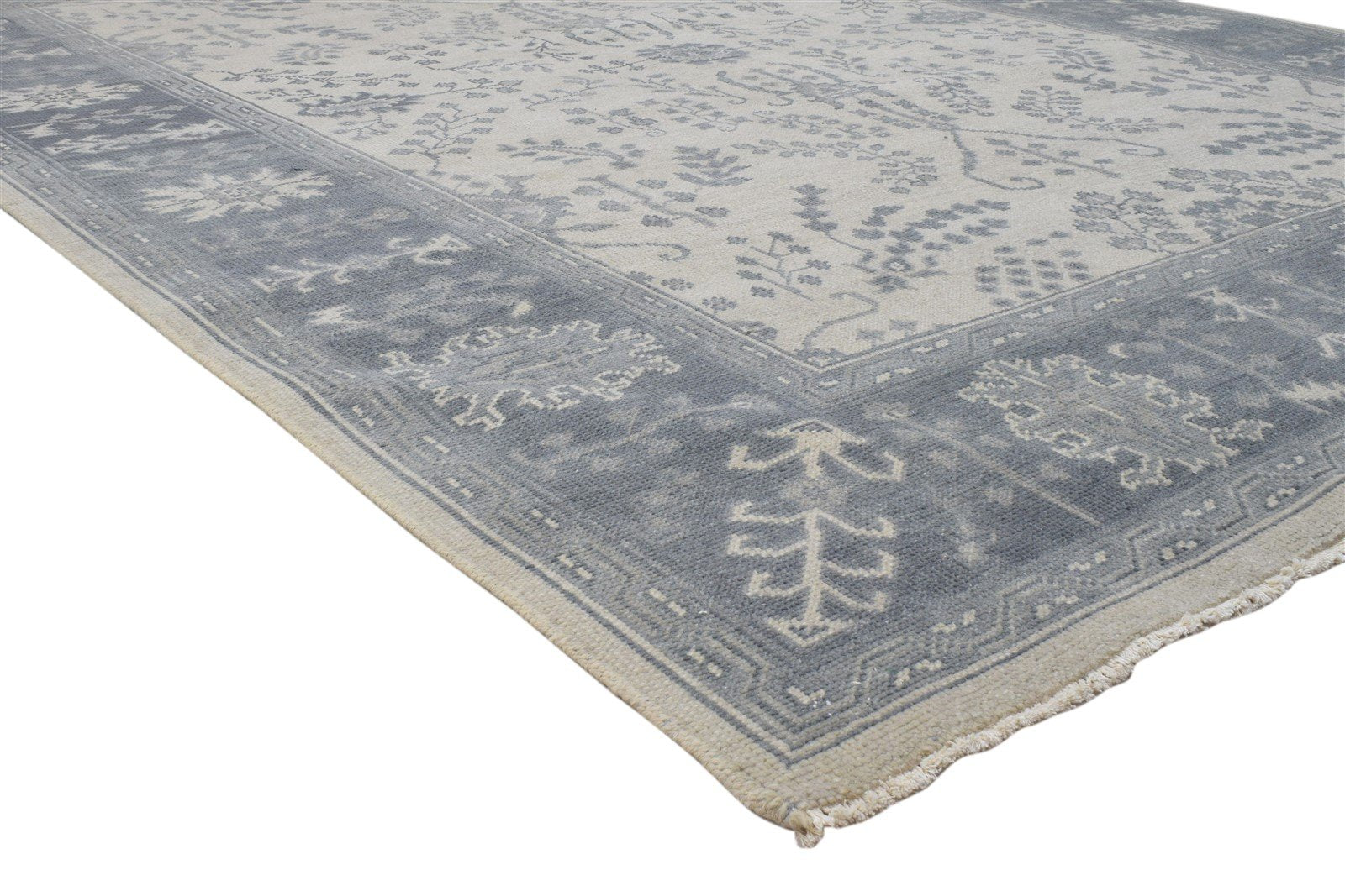 Hand Knotted Sand Wool Rug 8' X 10' Persian Sarouk-Indian Oriental Large Carpet 7860688978069