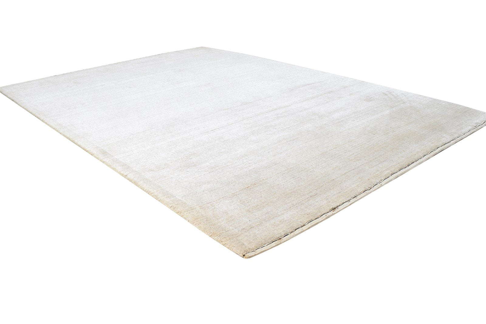 Hand Knotted Sand Wool / Silk Rug 4X6 Modern Scandinavian Solid Room Size 7864881840277