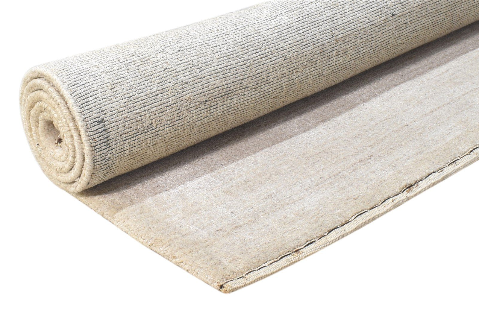 Hand Knotted Sand Wool / Silk Rug 4X6 Modern Scandinavian Solid Room Size 7864881840277