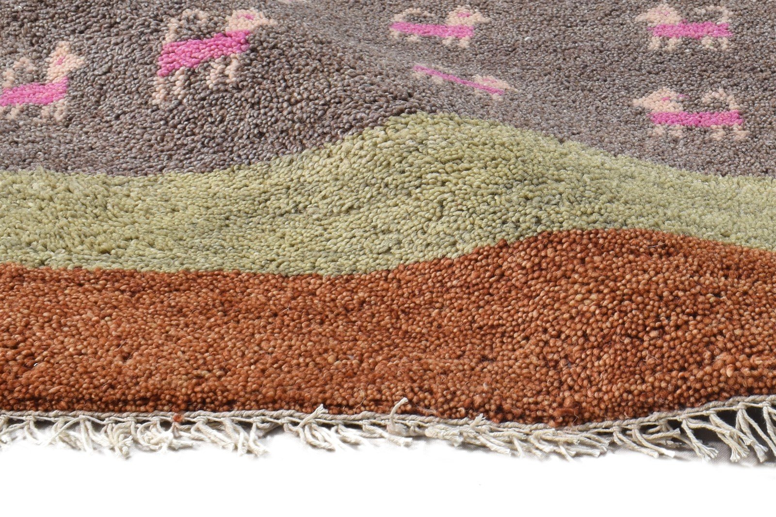 Martita Hand Knotted Taupe Wool Rug 2' X 3' Southwestern American Tribal 7865057116309