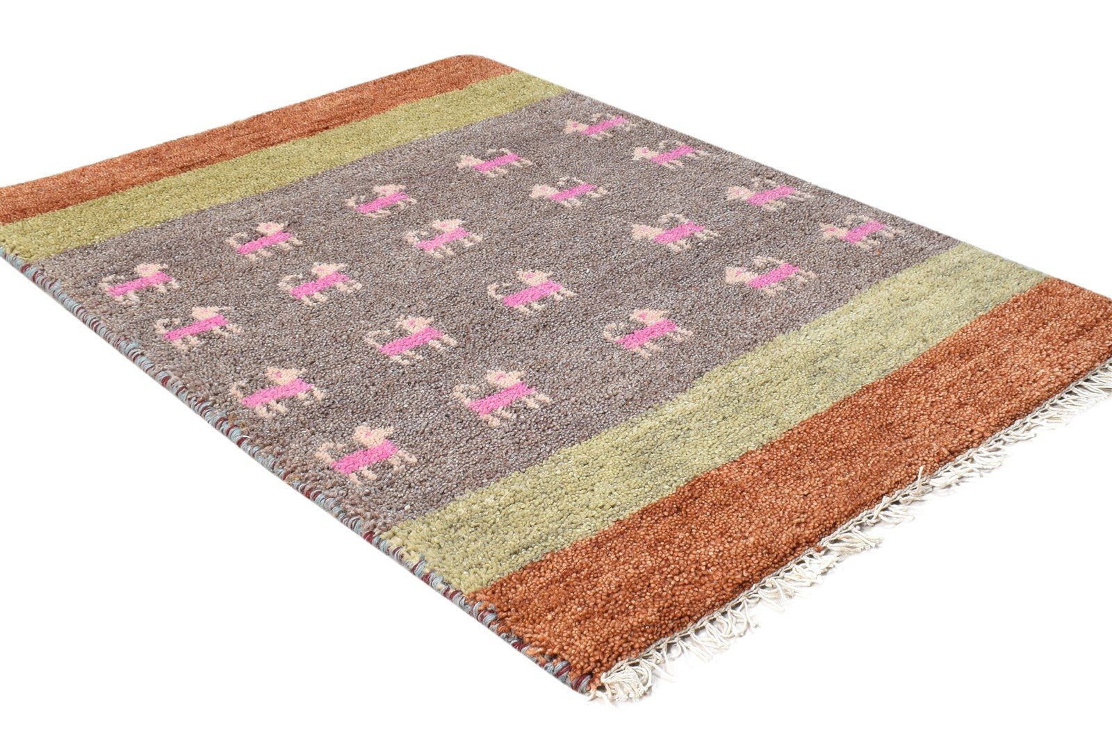 Martita Hand Knotted Taupe Wool Rug 2' X 3' Southwestern American Tribal 7865057116309