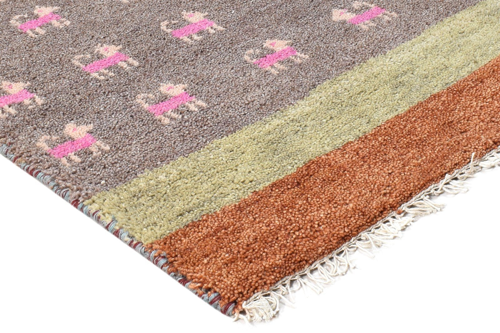 Martita Hand Knotted Taupe Wool Rug 2' X 3' Southwestern American Tribal 7865057116309