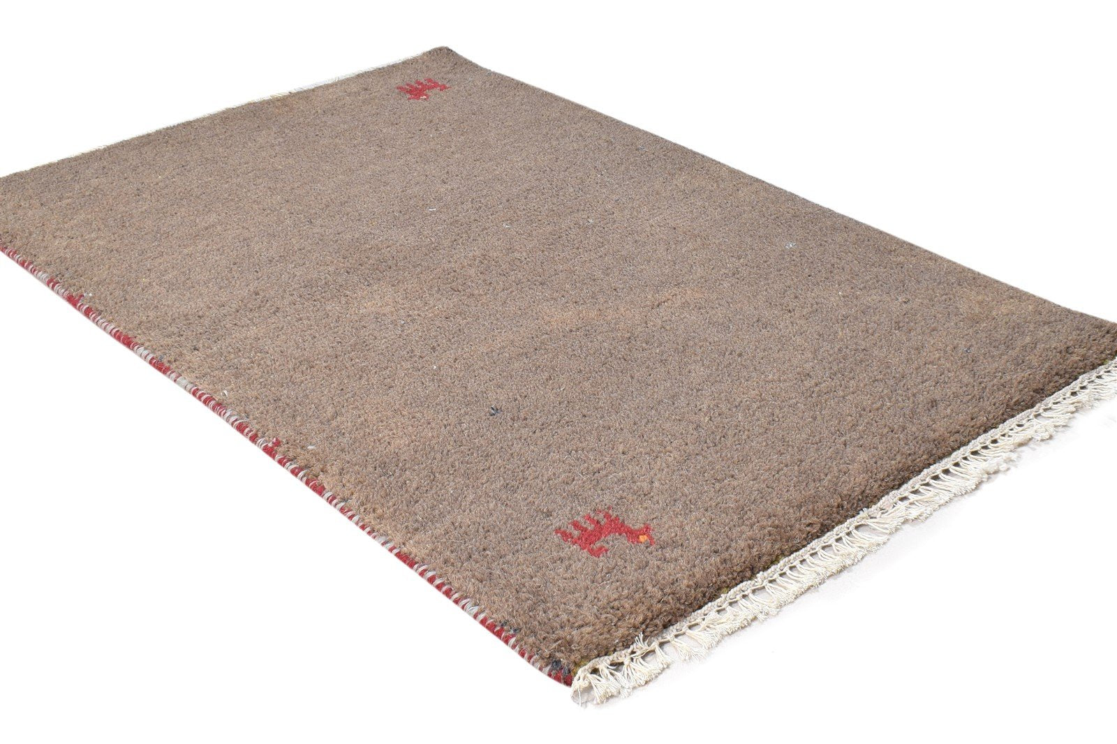 Hand Knotted Taupe Wool Rug 2' X 3' Southwestern American Tribal Small Carpet 7865052627093