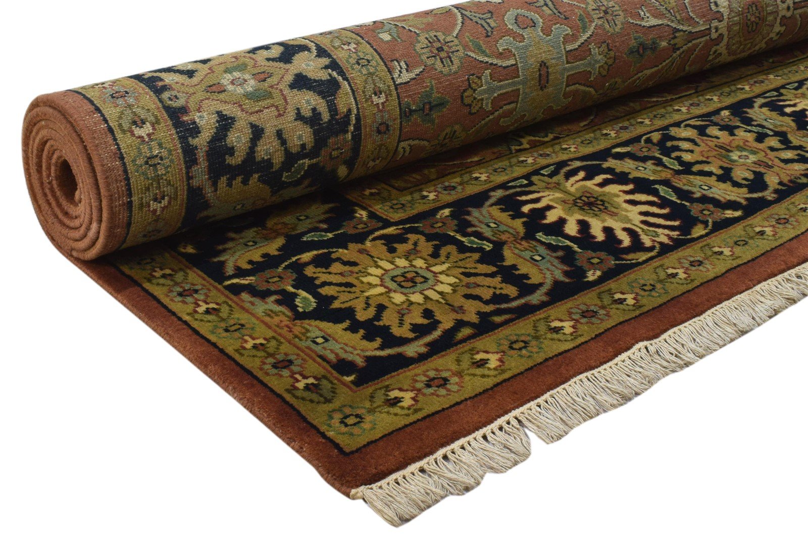 Gerty Hand Knotted Teracotta Wool Rug 8' X 10' Persian Kashan Oriental 7860694941845