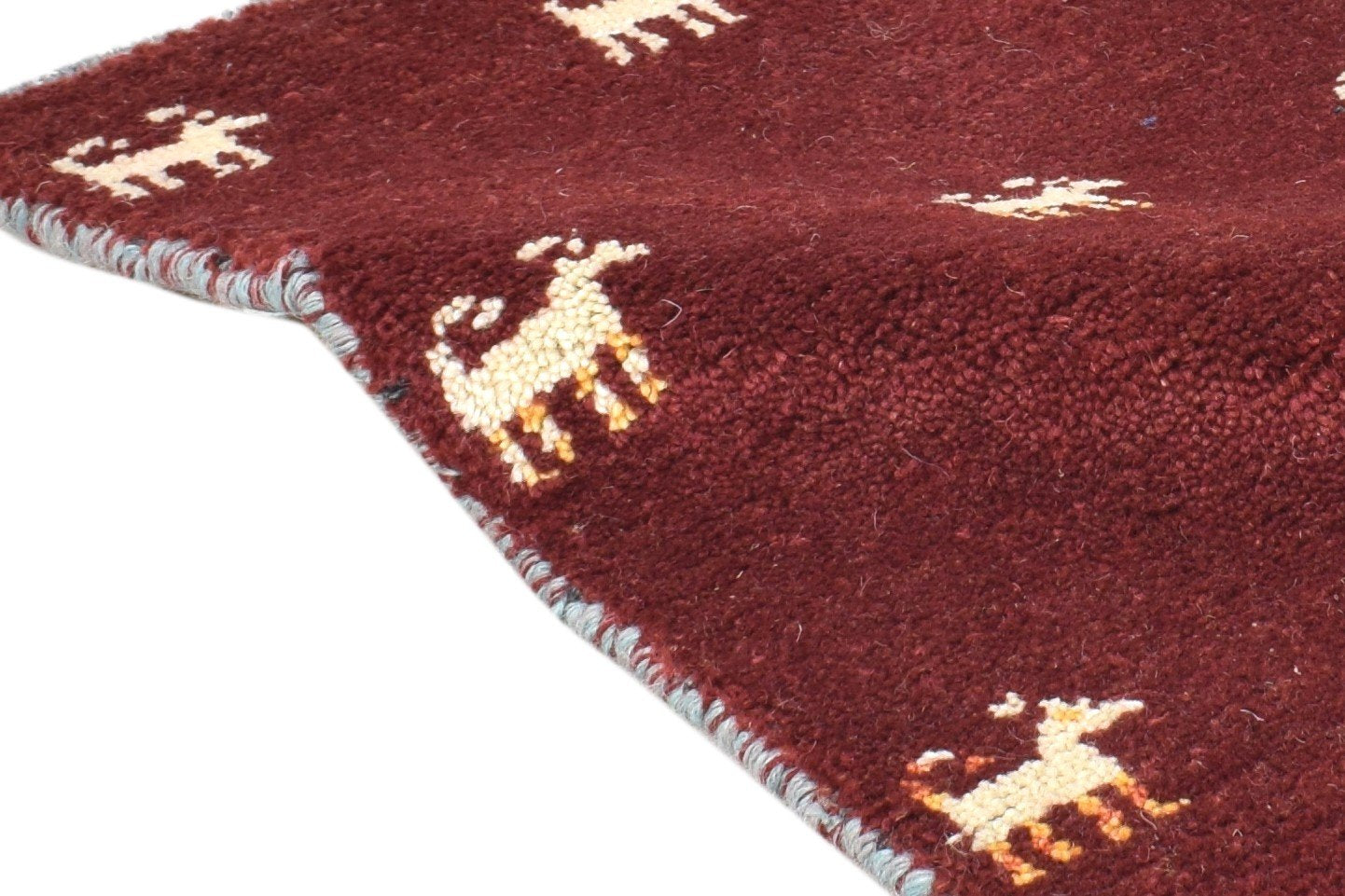Hand Knotted Wine Wool Rug 1' X 2' Southwestern American Tribal Small Carpet 7865087852693