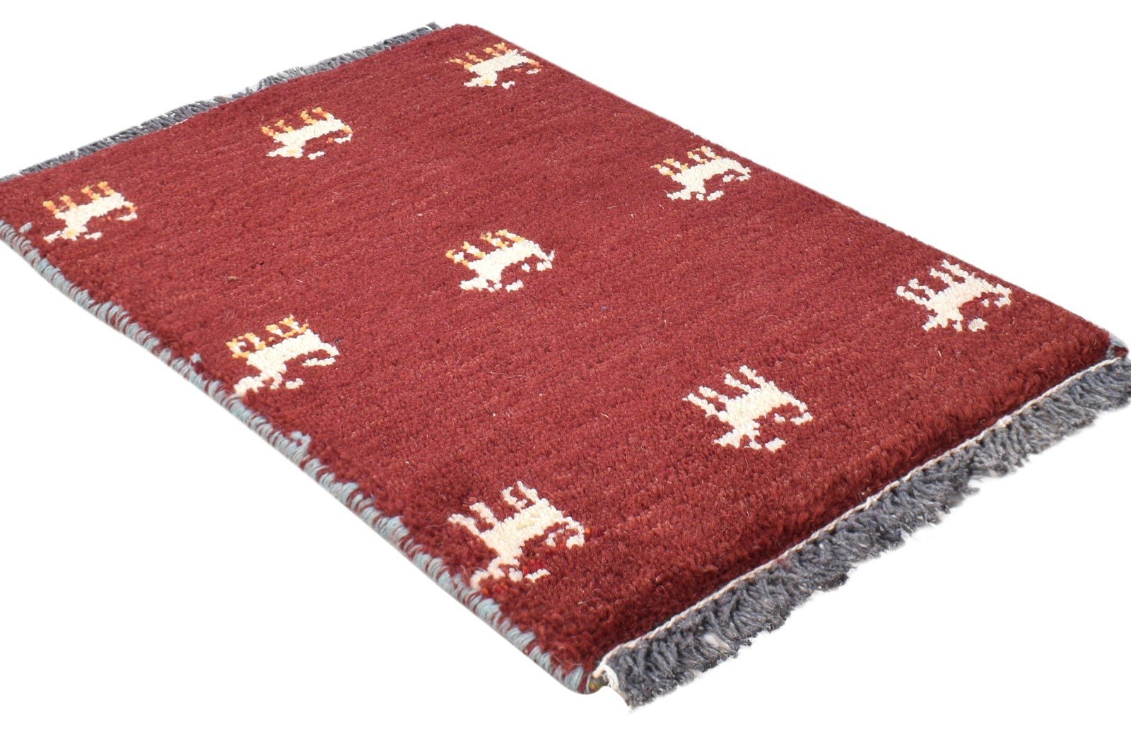 Hand Knotted Wine Wool Rug 1' X 2' Southwestern American Tribal Small Carpet 7865087852693