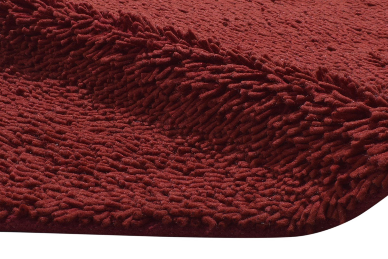 Hand Knotted Wine Wool Rug 5' X 8' Shag Scandinavian Solid Room Size Carpet 7865245106325