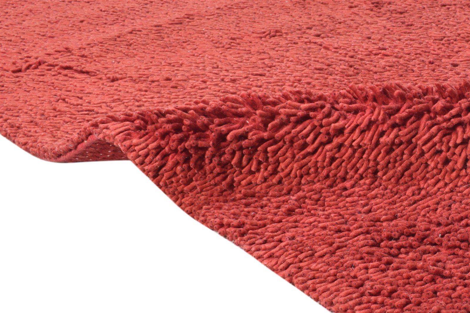 Hand Knotted Wine Wool Rug 5' X 8' Shag Scandinavian Solid Room Size Carpet 7865245106325