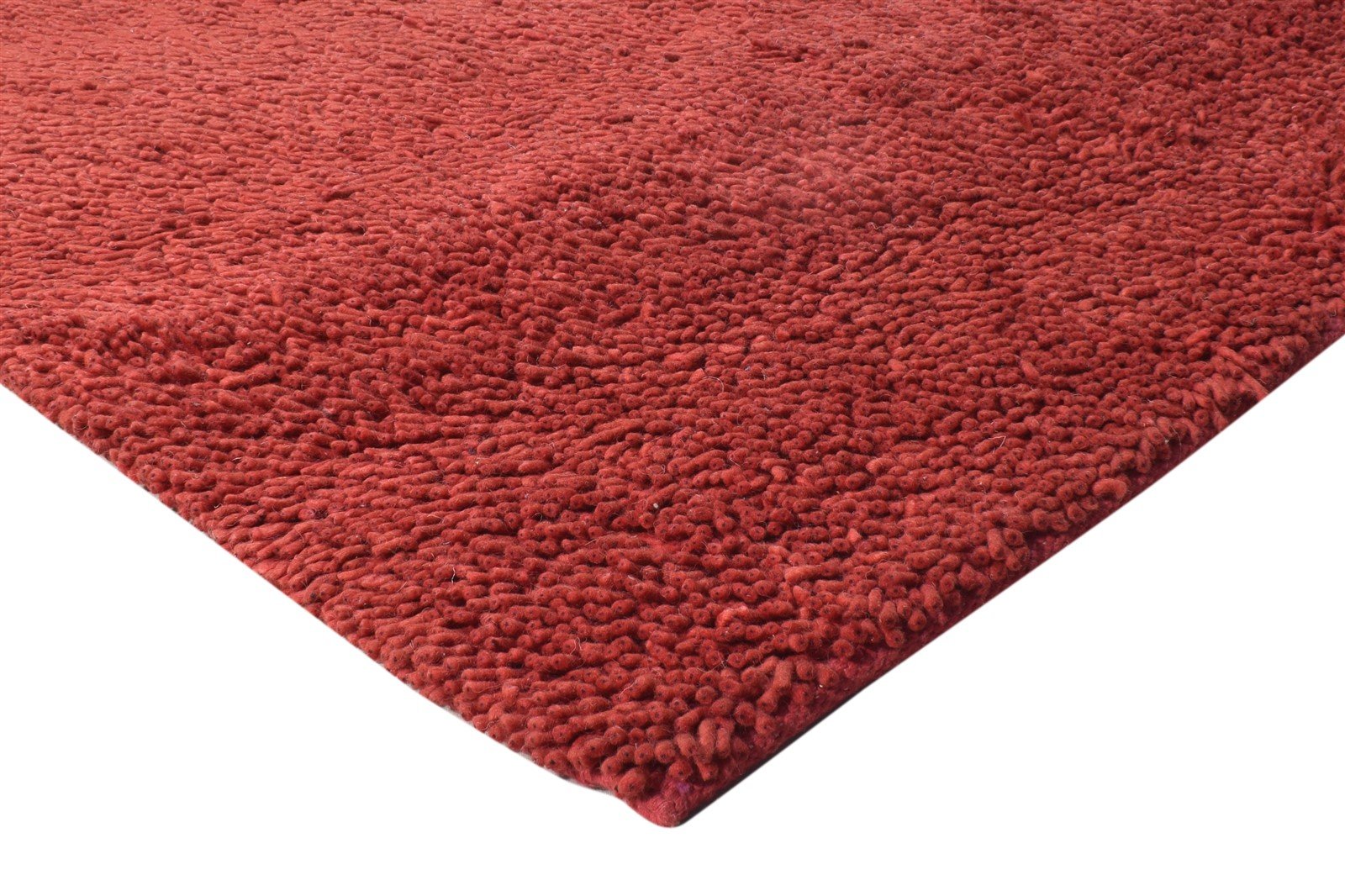 Hand Knotted Wine Wool Rug 5' X 8' Shag Scandinavian Solid Room Size Carpet 7865245106325