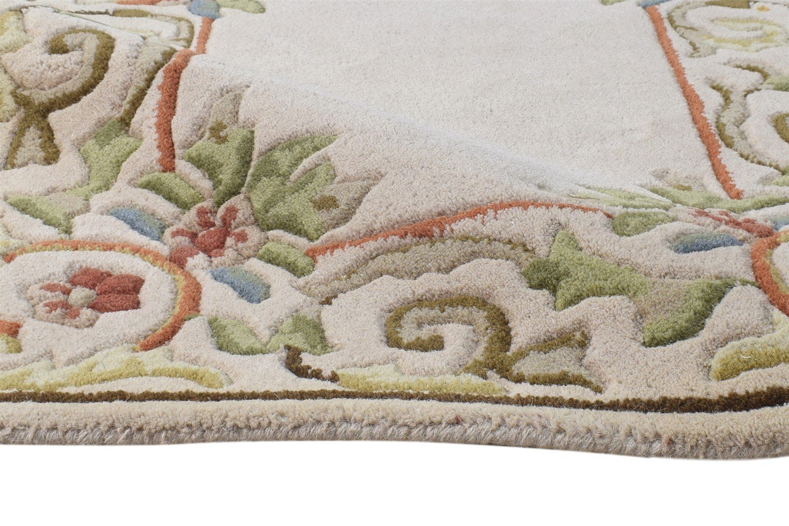Hand Tufted Beige Wool Rug 2'6 X 4' Persian Mughal Oriental Small Carpet 7864930861205