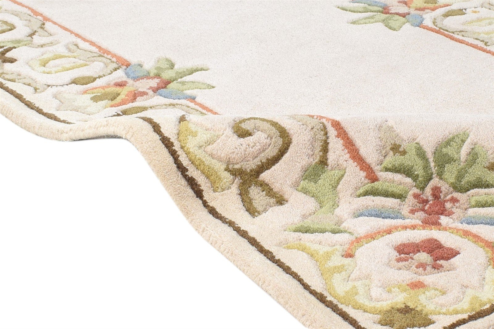Hand Tufted Beige Wool Rug 2'6 X 4' Persian Mughal Oriental Small Carpet 7864930861205