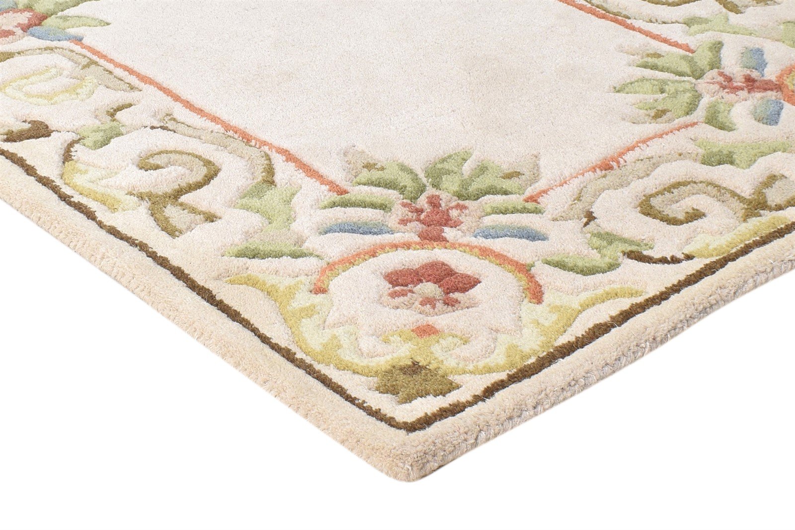 Hand Tufted Beige Wool Rug 2'6 X 4' Persian Mughal Oriental Small Carpet 7864930861205