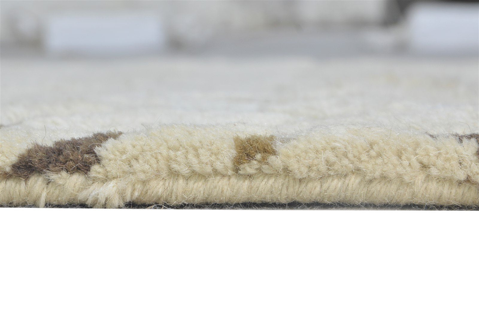 Hand Tufted Beige Wool Rug 3' X 5' Modern Moroccan Diamond Room Size Carpet 7865109414037