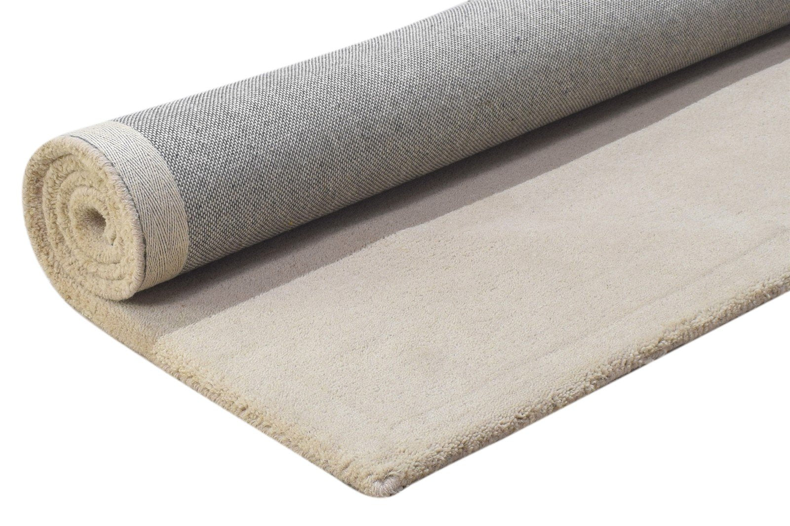 Hand Tufted Beige Wool Rug 3' X 5' Modern Scandinavian Solid Room Size Carpet 7864309940373