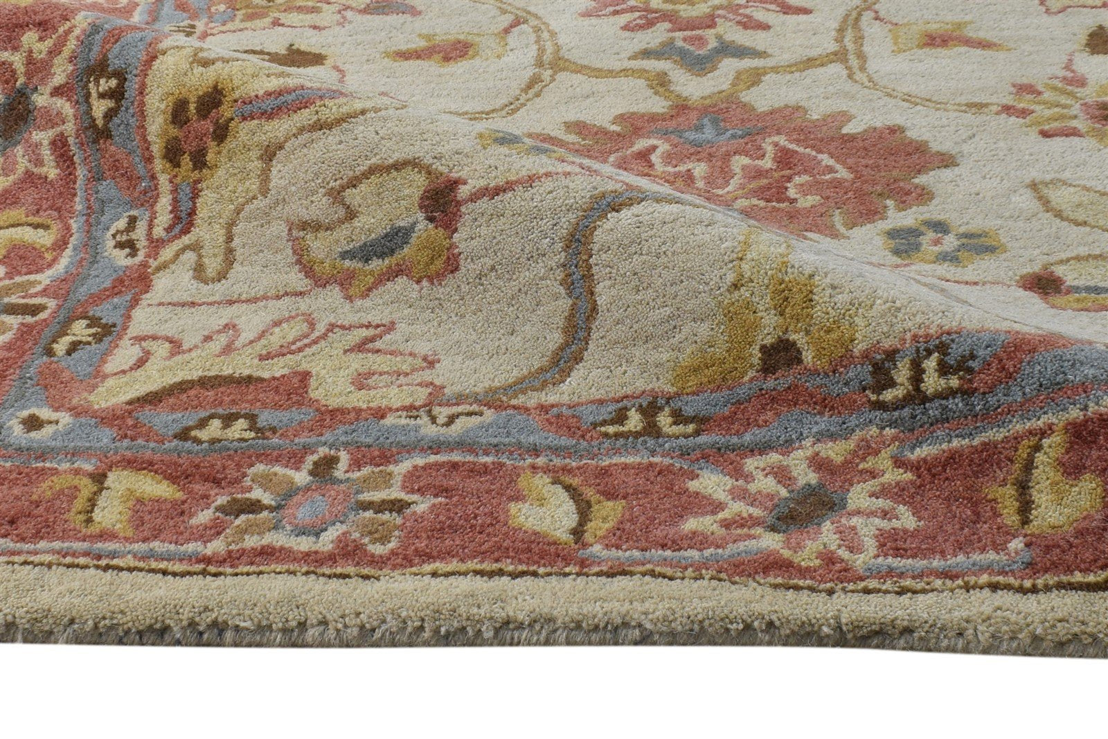 Hand Tufted Beige Wool Rug 3' X 5' Persian Oushak Oriental Room Size Carpet 7865176457365