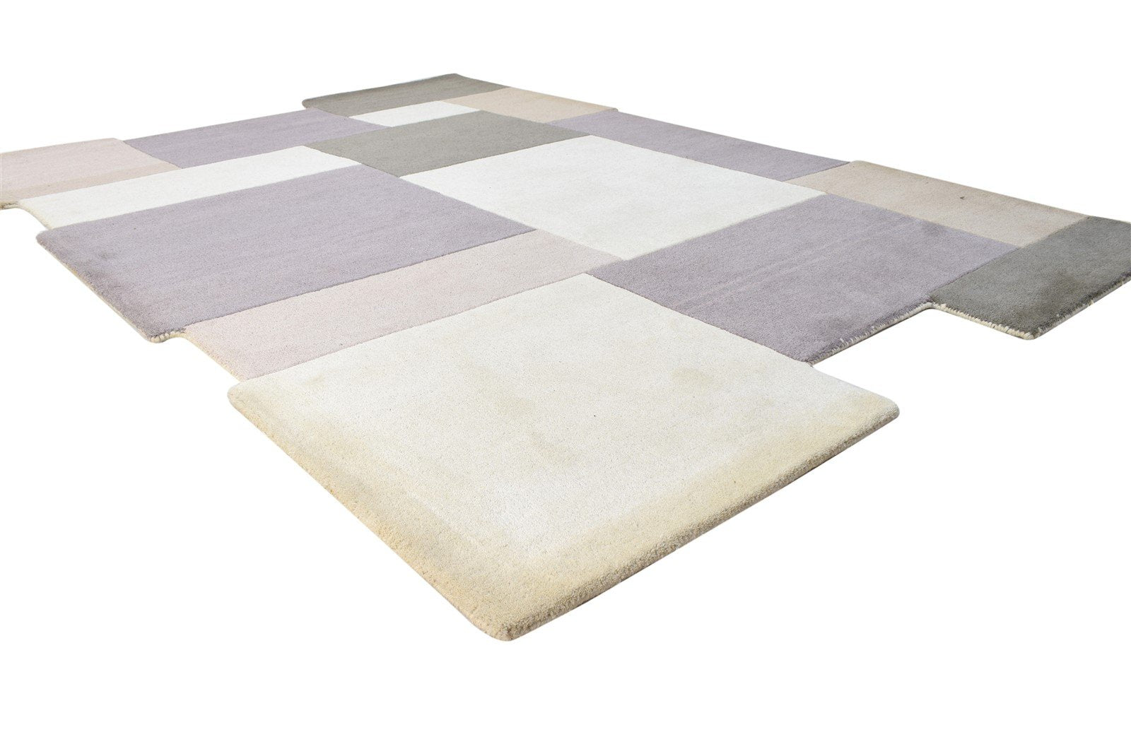 Hand Tufted Beige Wool Rug 5' X 8' Modern French Abstract Room Size Carpet 7864996331669
