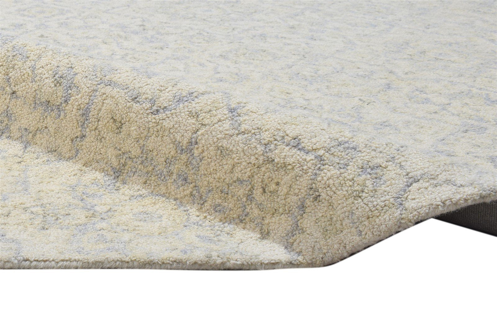 Hand Tufted Beige Wool Rug 5' X 8' Modern French Floral Room Size Carpet 7864092786837