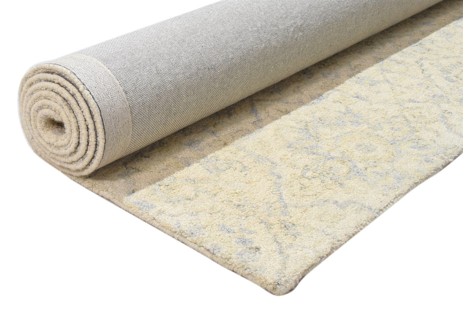 Hand Tufted Beige Wool Rug 5' X 8' Modern French Floral Room Size Carpet 7864092786837