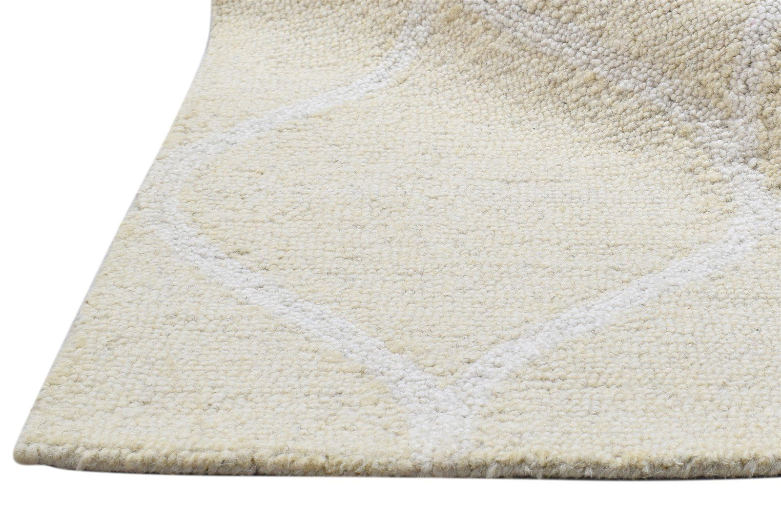 Hand Tufted Beige Wool Rug 5' X 8' Modern Moroccan Trellis Room Size Carpet 7864097603733