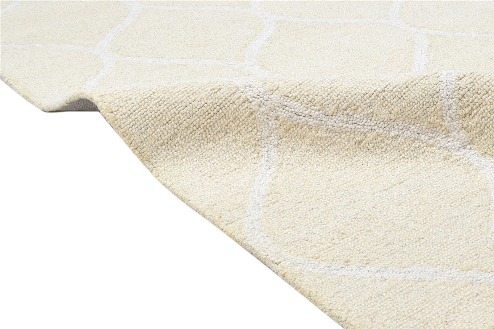Hand Tufted Beige Wool Rug 5' X 8' Modern Moroccan Trellis Room Size Carpet 7864097603733
