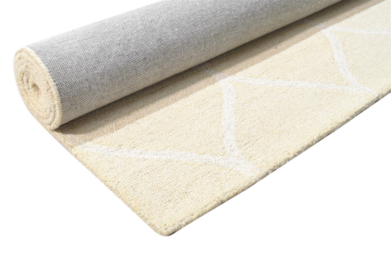 Hand Tufted Beige Wool Rug 5' X 8' Modern Moroccan Trellis Room Size Carpet 7864097603733