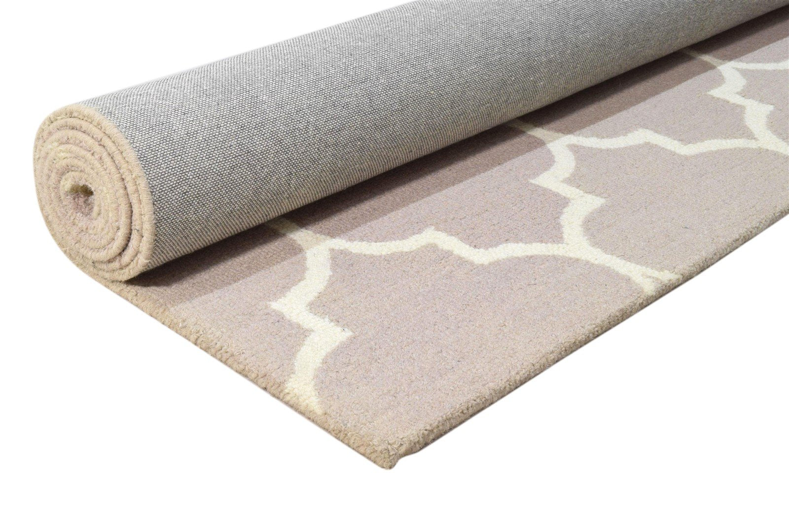 Hand Tufted Beige Wool Rug 5' X 8' Modern Moroccan Trellis Room Size Carpet 7860686225557