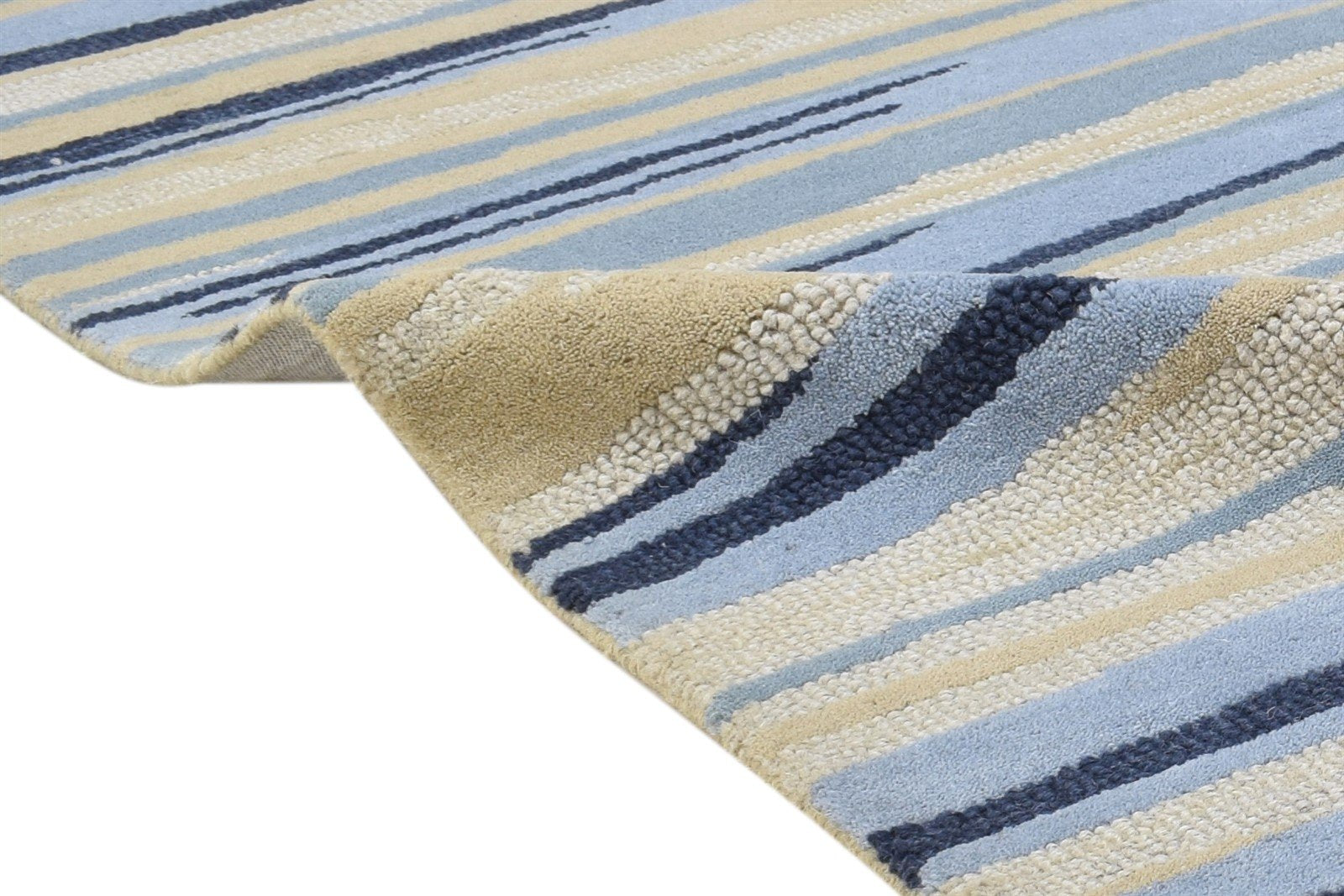 Hand Tufted Beige Wool Rug 5' X 8' Modern Scandinavian Abstract Room Size Carpet 7864330190997