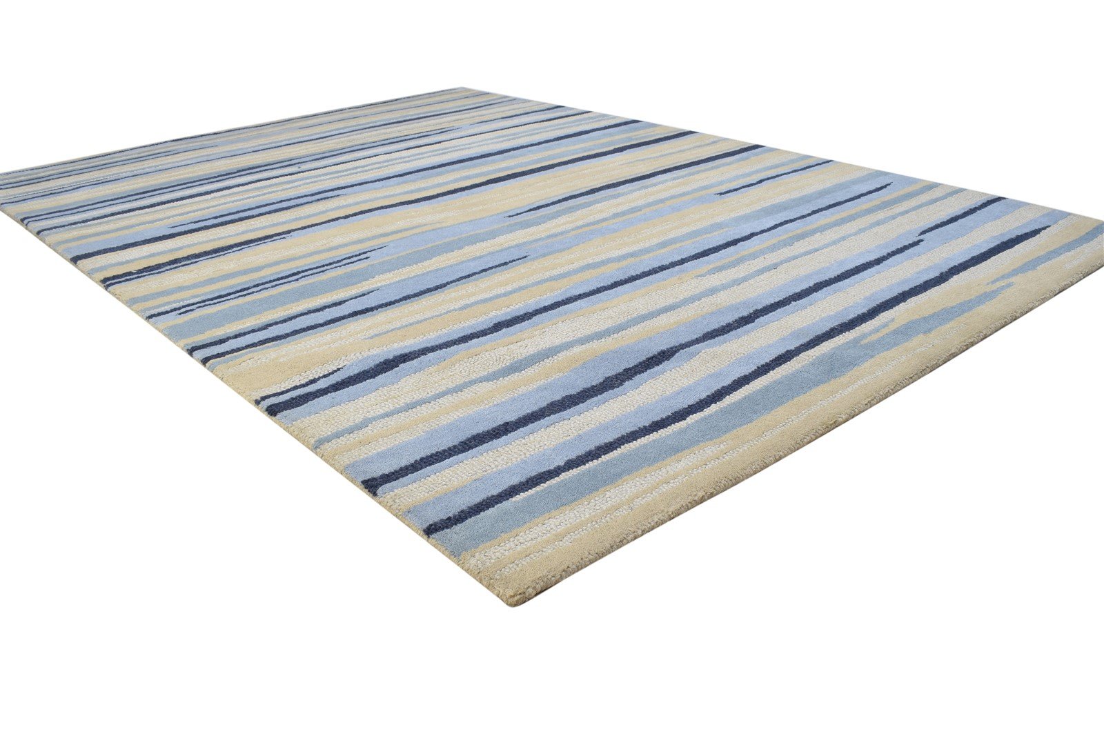 Hand Tufted Beige Wool Rug 5' X 8' Modern Scandinavian Abstract Room Size Carpet 7864330190997