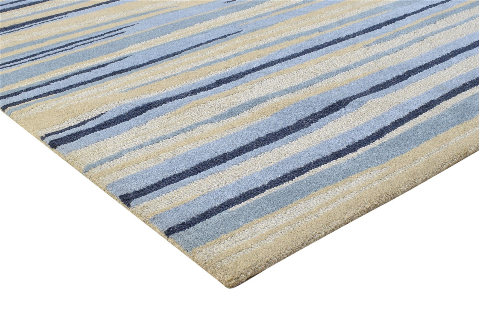 Hand Tufted Beige Wool Rug 5' X 8' Modern Scandinavian Abstract Room Size Carpet 7864330190997