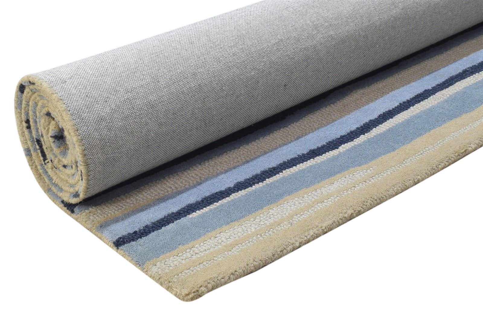 Hand Tufted Beige Wool Rug 5' X 8' Modern Scandinavian Abstract Room Size Carpet 7864330190997