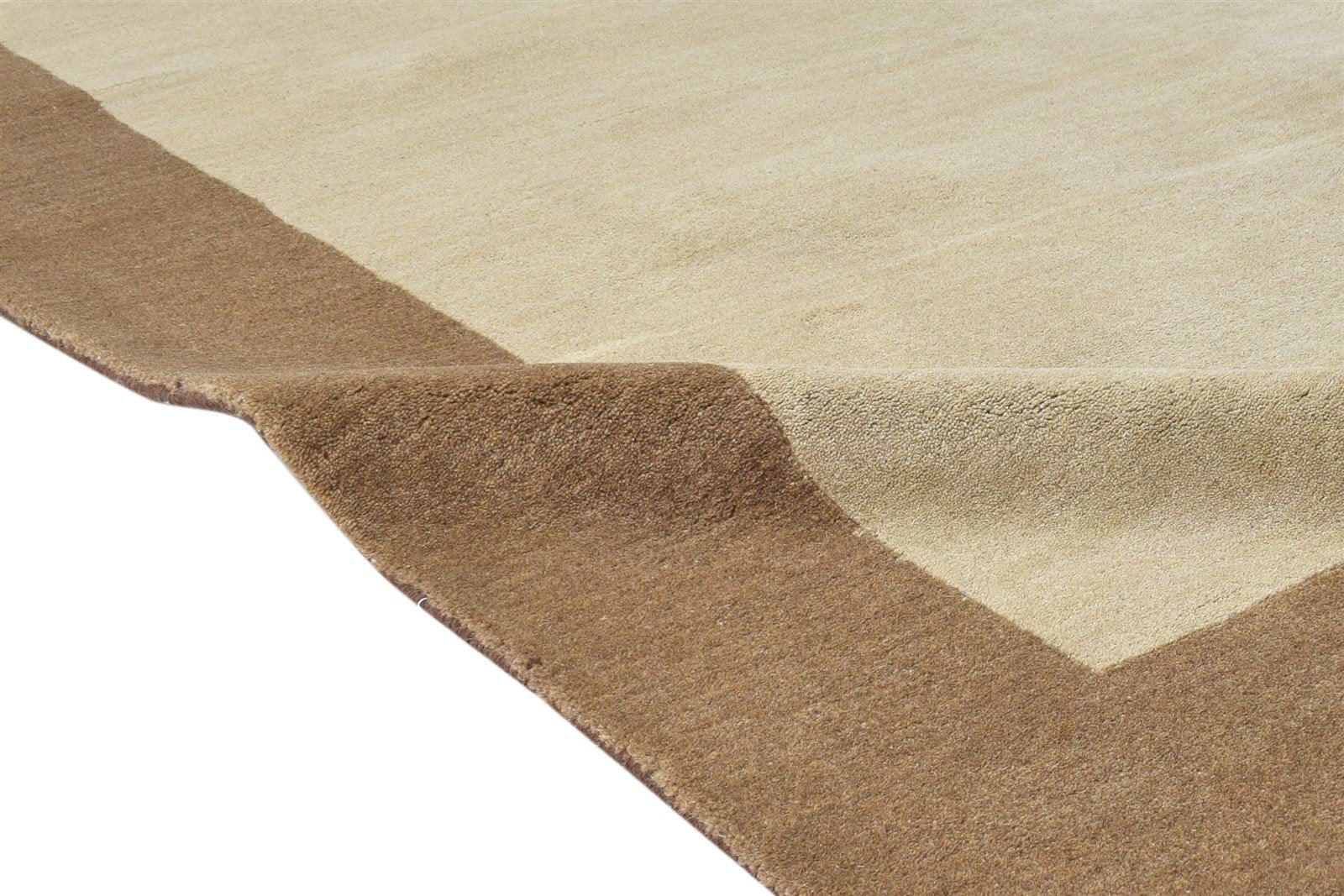 Malinde Hand Tufted Beige Wool Rug 5' X 8' Modern Scandinavian Bordered 7865128190101