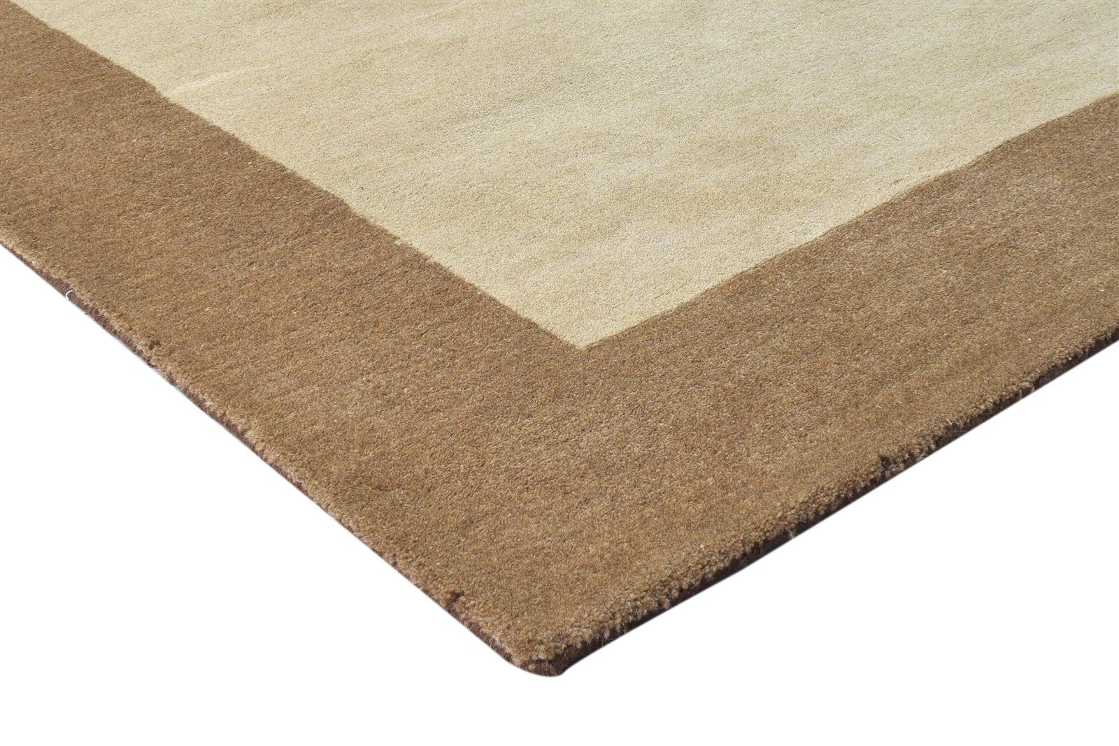 Malinde Hand Tufted Beige Wool Rug 5' X 8' Modern Scandinavian Bordered 7865128190101
