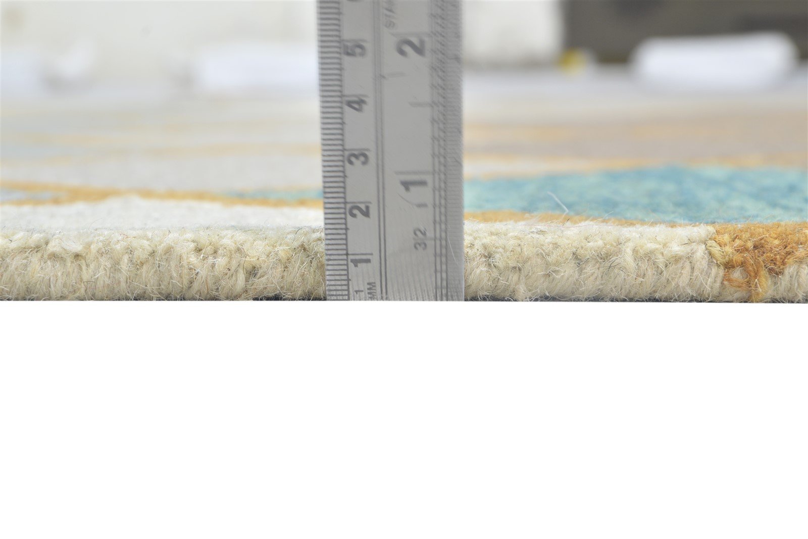Hand Tufted Beige Wool Rug 5' X 8' Modern Scandinavian Chevron Room Size Carpet 7864095965333