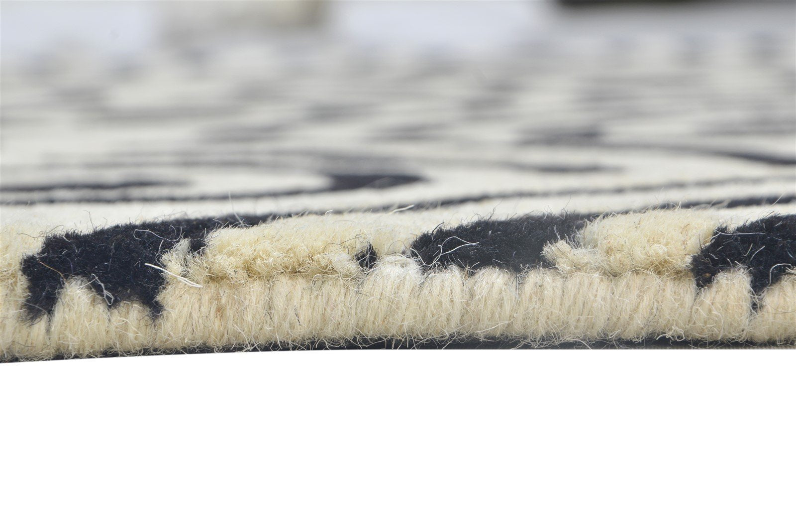 Hand Tufted Black Wool Rug 5' X 8' Modern Scandinavian Circles Room Size Carpet 7864110186645