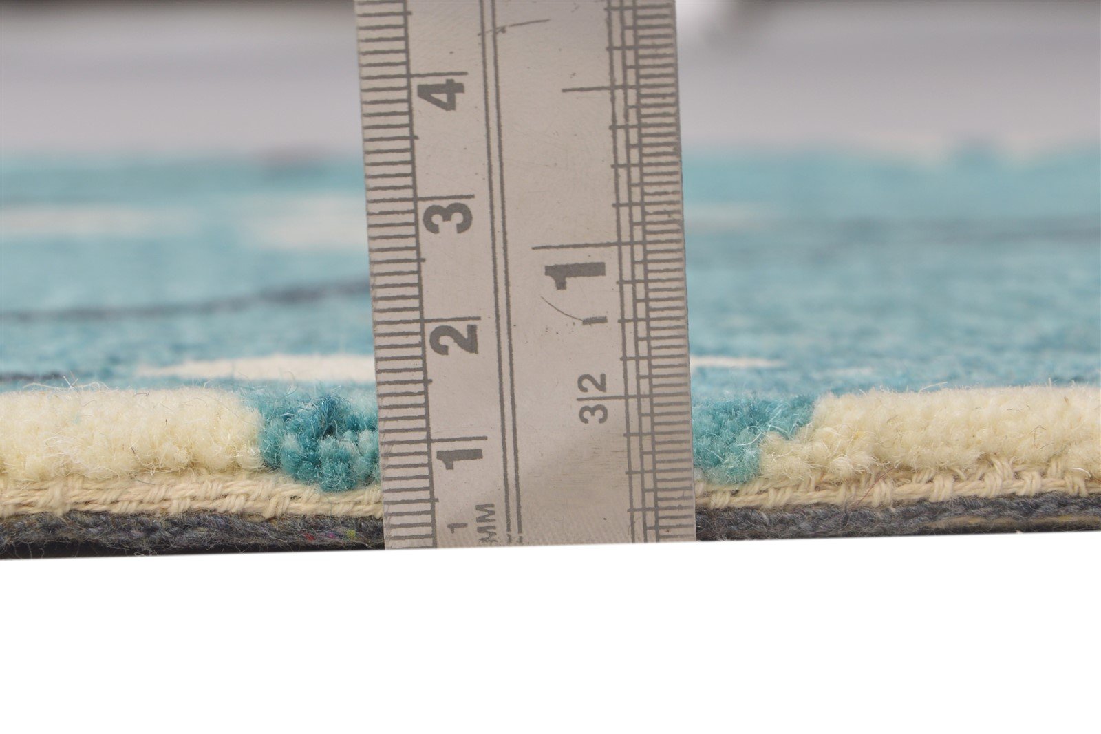 Hand Tufted Blue Wool Rug 2' X 3' Modern French Trellis Small Carpet 7864137580693