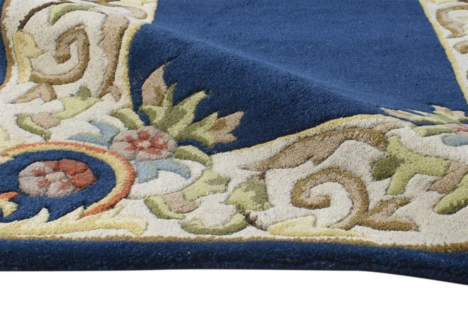 Hand Tufted Blue Wool Rug 3' X 10' Persian Mughal Oriental Small Runner 7864931647637