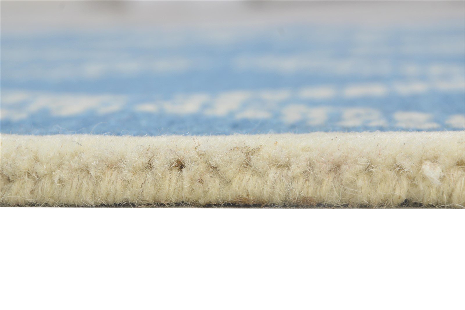 Hand Tufted Blue Wool Rug 4' X 6' Modern Scandinavian Geometric Room Size Carpet 7864296702101