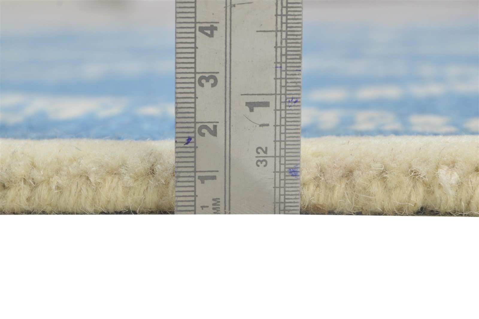 Hand Tufted Blue Wool Rug 4' X 6' Modern Scandinavian Geometric Room Size Carpet 7864296702101