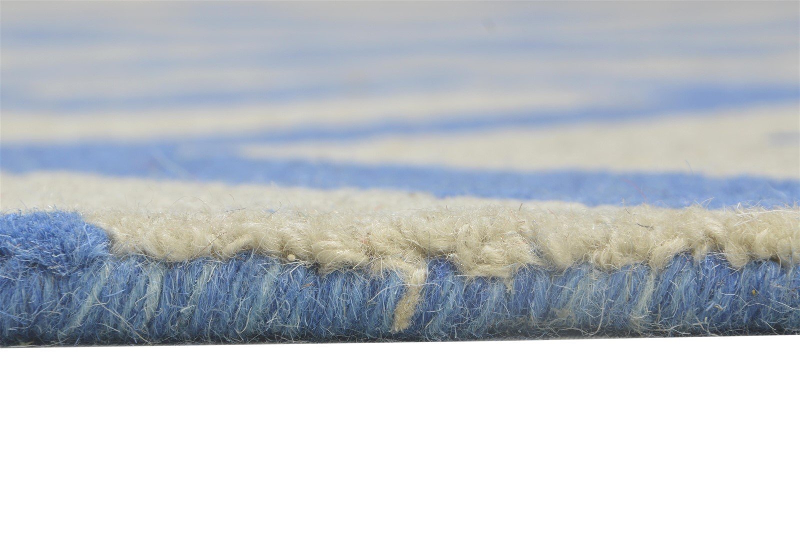Hand Tufted Blue Wool Rug 4' X 6' Modern Scandinavian Geometric Room Size Carpet 7864304664725