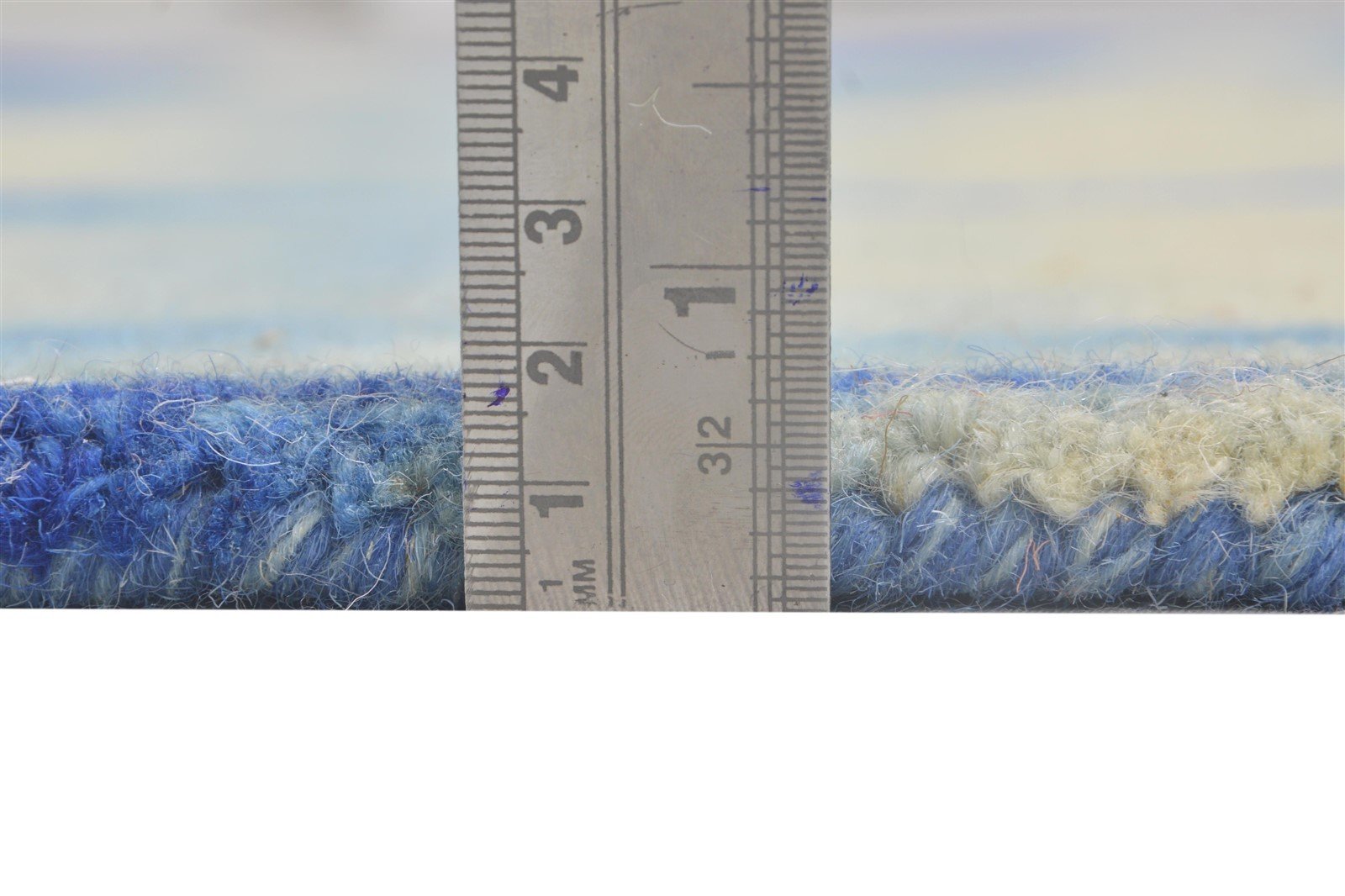 Hand Tufted Blue Wool Rug 4' X 6' Modern Shibori Tie Dye Room Size Carpet 7864293589141