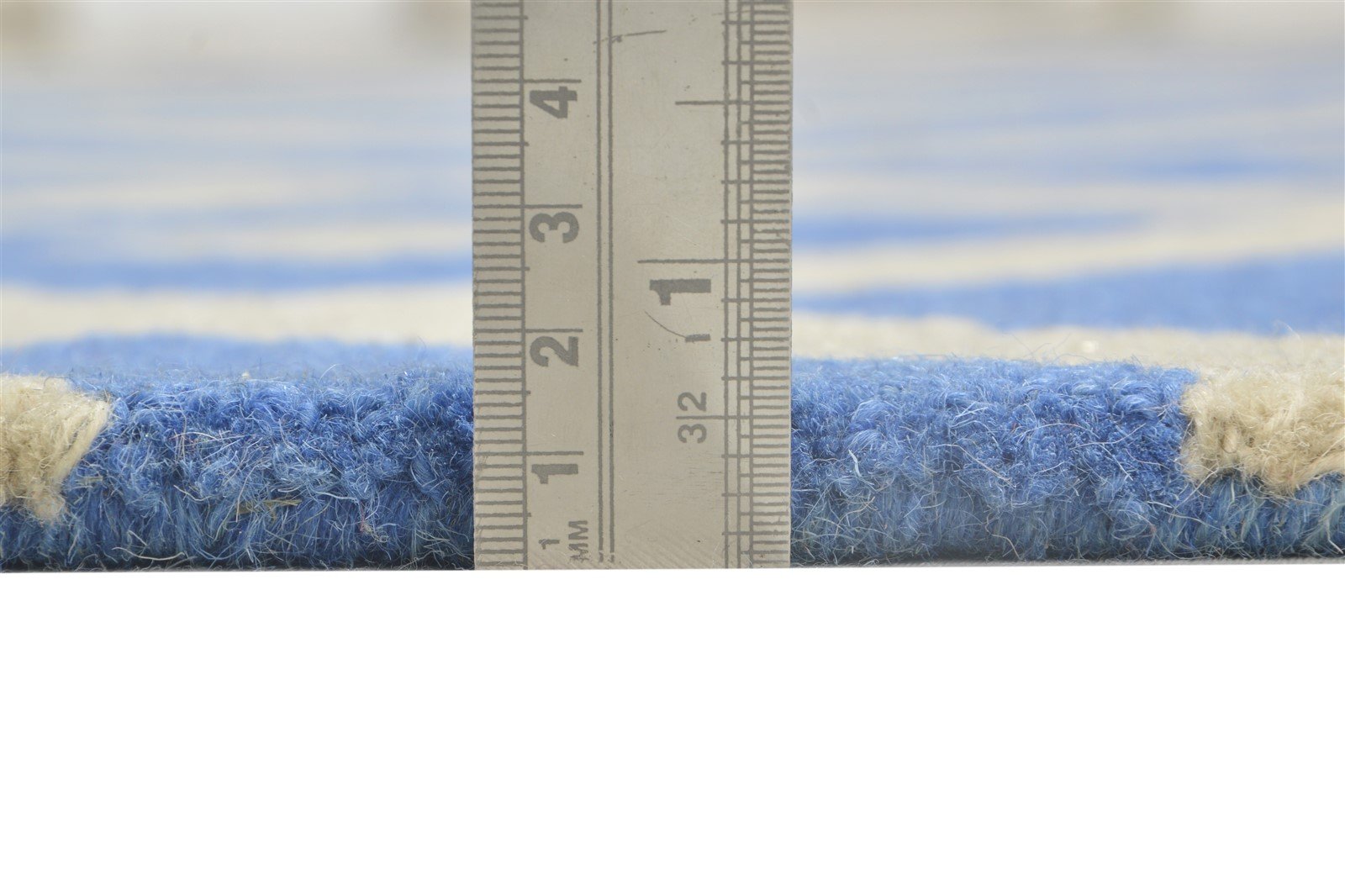 Hand Tufted Blue Wool Rug 5' X 8' Modern Scandinavian Geometric Room Size Carpet 7864246075541