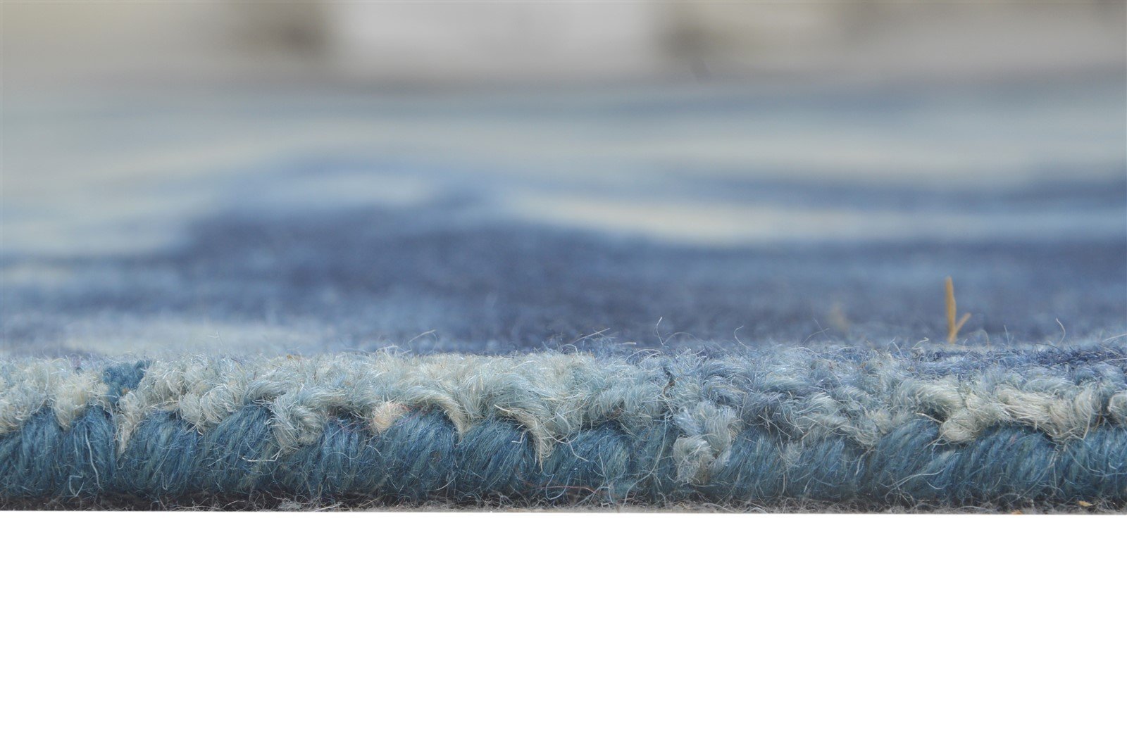 Hand Tufted Blue Wool Rug 5' X 8' Modern Shibori Tie Dye Room Size Carpet 7865204310165