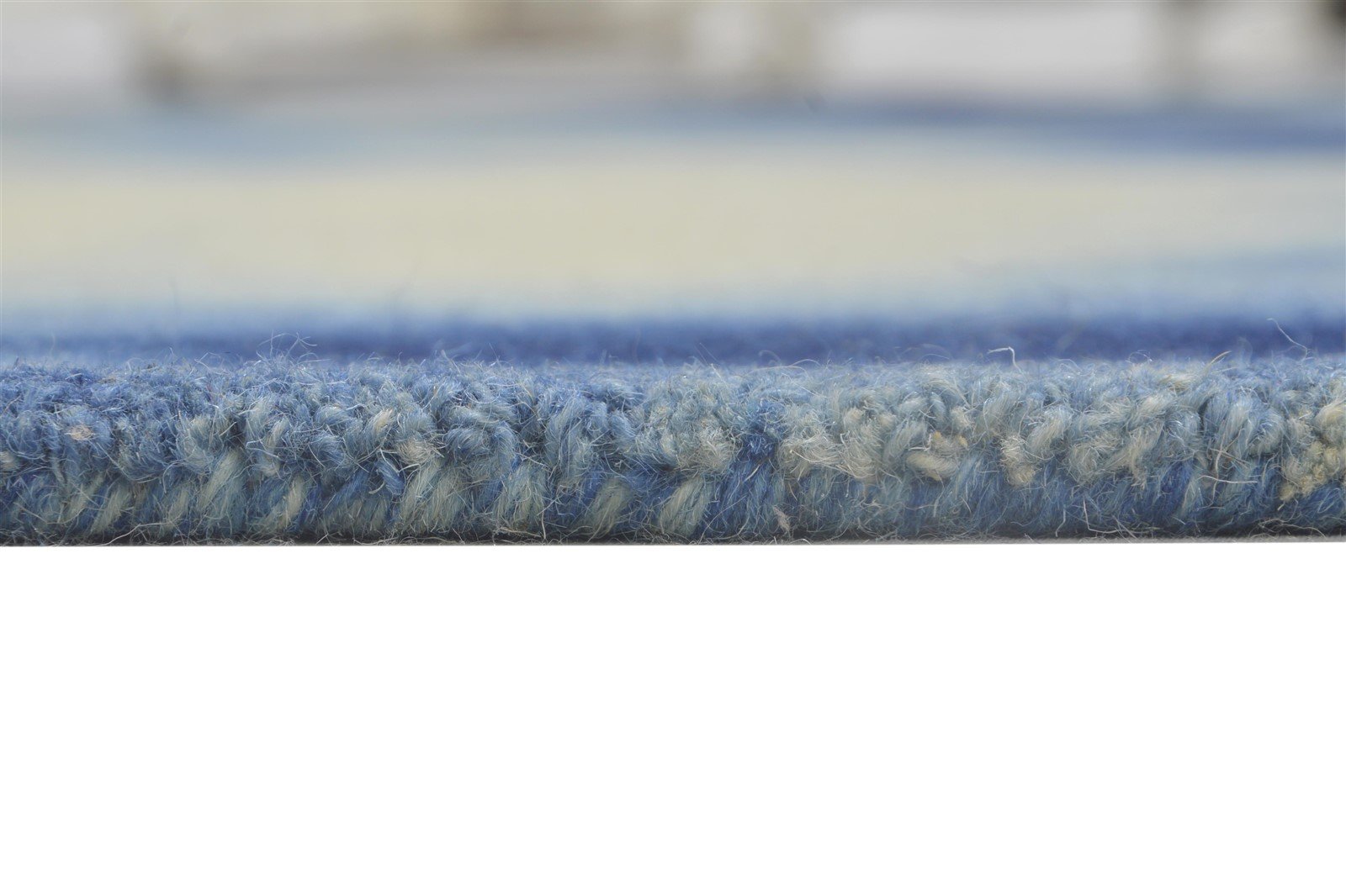 Hand Tufted Blue Wool Rug 8' X 10' Modern Shibori Tie Dye Large Carpet 7864305352853