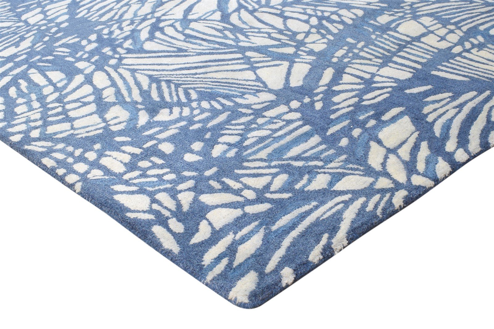 Hand Tufted Blue Wool Rug 8' X 11' Modern French Abstract Large Carpet 7864809062549
