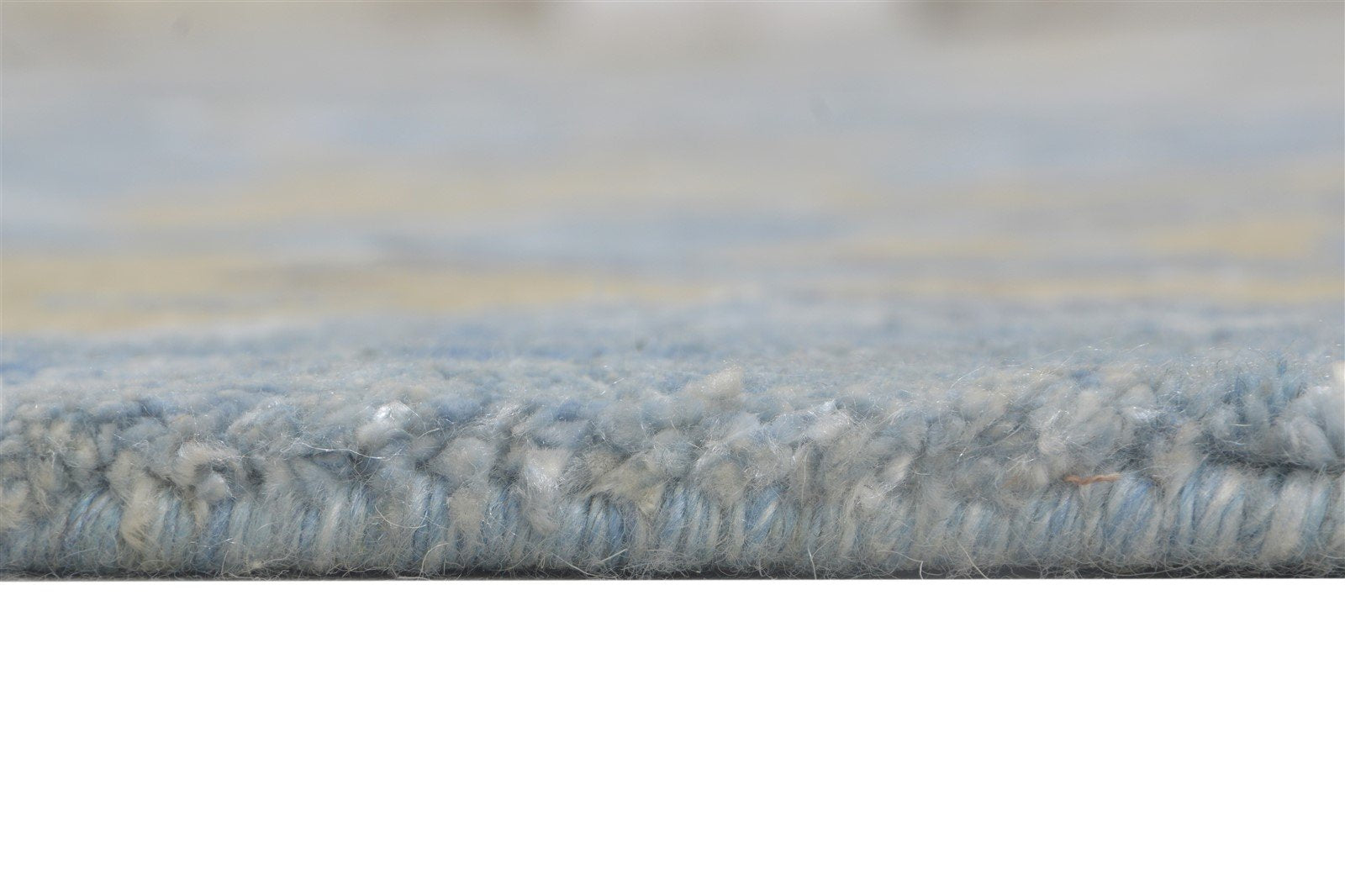 Hand Tufted Blue Wool / Silk Rug 5X8 Modern Indian Abstract Room Size Carpet 7864233820309