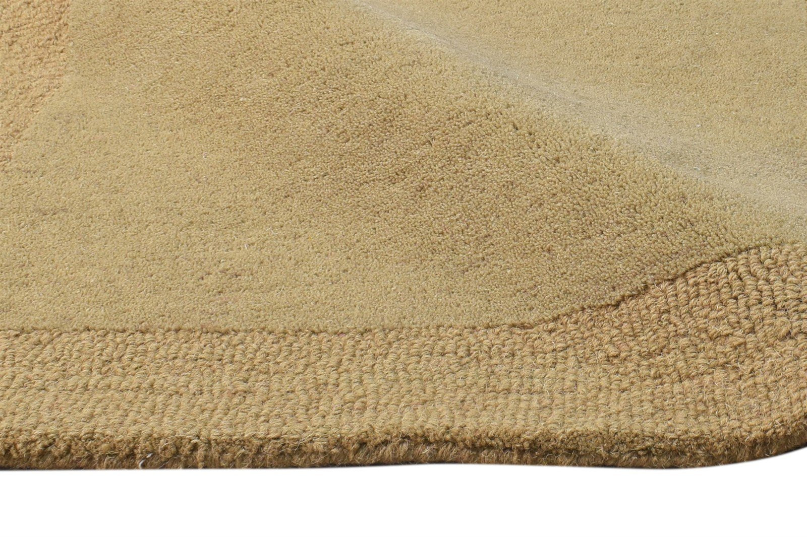 Hand Tufted Brown Wool Rug 2'6 X 3' Modern Scandinavian Bordered Small Carpet 7865080021141