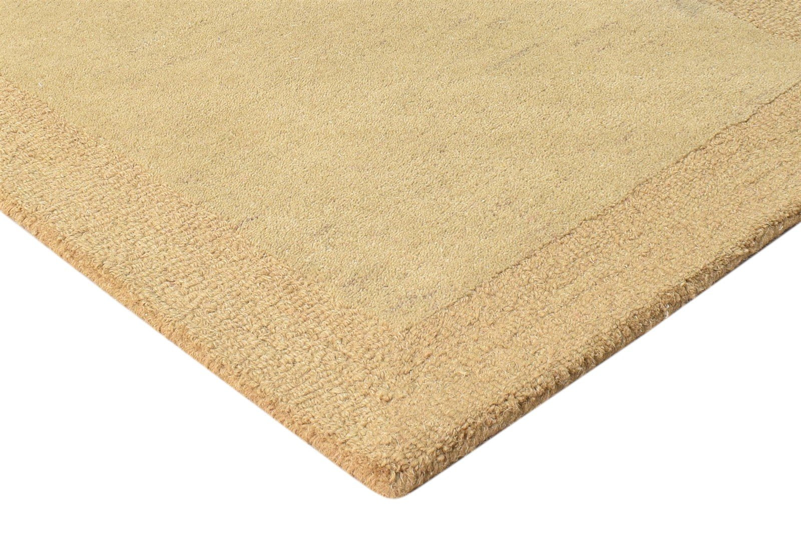 Hand Tufted Brown Wool Rug 2'6 X 3' Modern Scandinavian Bordered Small Carpet 7865080021141