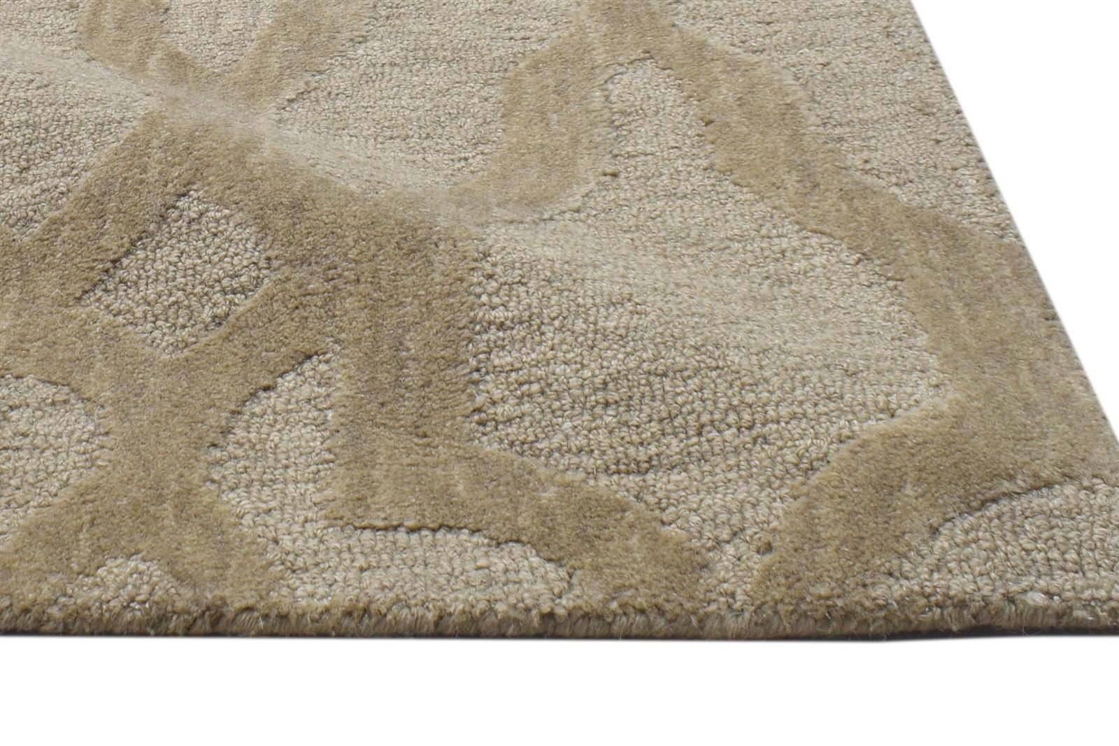 Hand Tufted Brown Wool Rug 2' X 3' Modern Moroccan Trellis Small Carpet 7864134860949