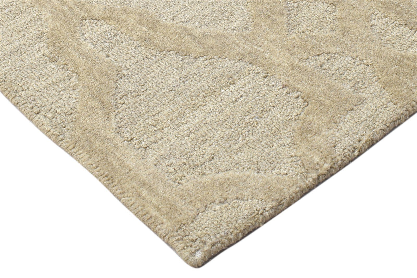 Hand Tufted Brown Wool Rug 2' X 3' Modern Moroccan Trellis Small Carpet 7864134860949